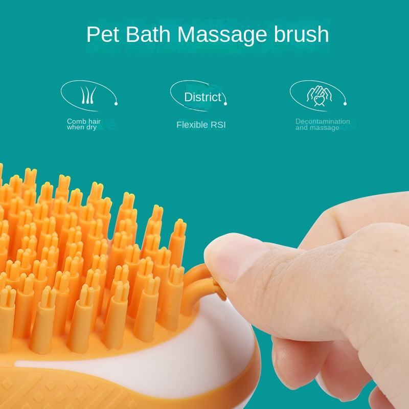Dog Cat Bath Brush 2-in-1 Pet SPA Massage Comb Soft Silicone Pets Shower Hair Grooming Cmob Dog Cleaning Tool Pet Products - BuzzMart