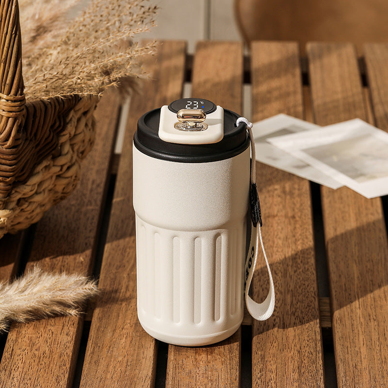 Smart Digital Thermal Bottle Portable Coffee Mug Stainless Steel Water Bottle In-Car Insulated Cup Keep Cold Vacuum Flasks 450ml - BuzzMart