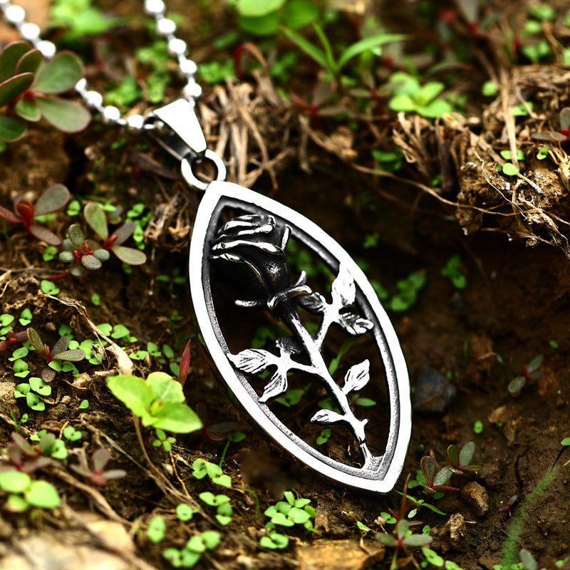 Hollow Rose Pendant β Elegant Titanium Steel Unisex Necklace - BuzzMart