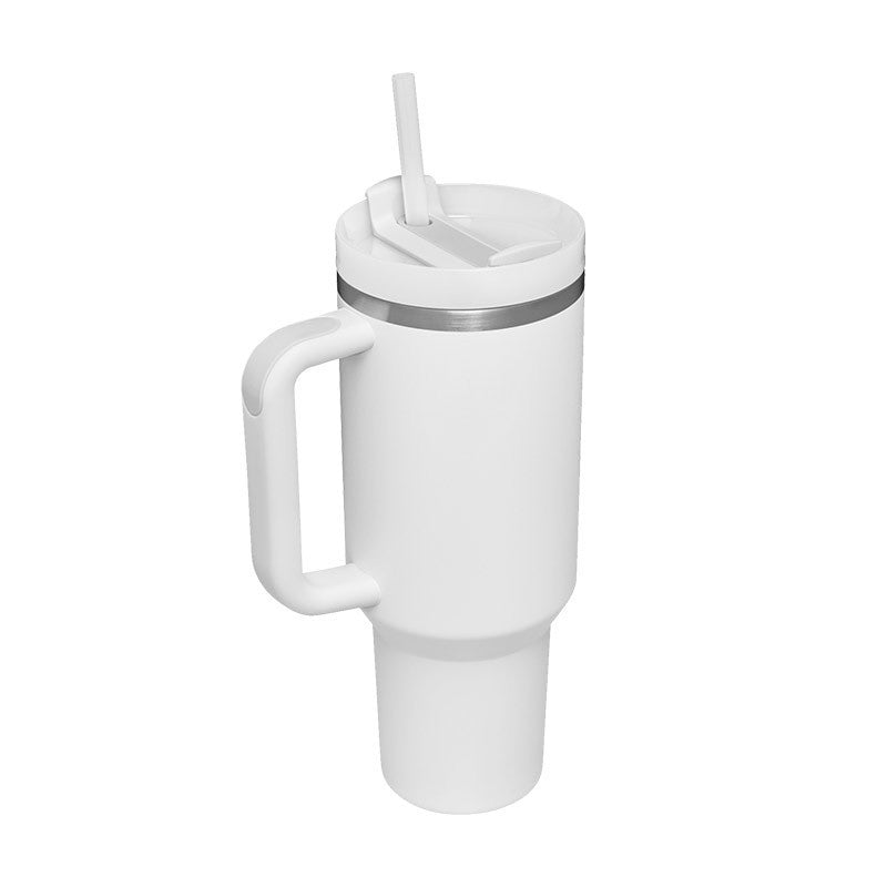 40 Oz Tumbler With Handle Straw Insulated, Stainless Steel Spill Proof Vacuum Coffee Cup Tumbler With Lid Tapered Mug Gifts For Valentine Lover Suitable For Car Gym Office Travel - BuzzMart