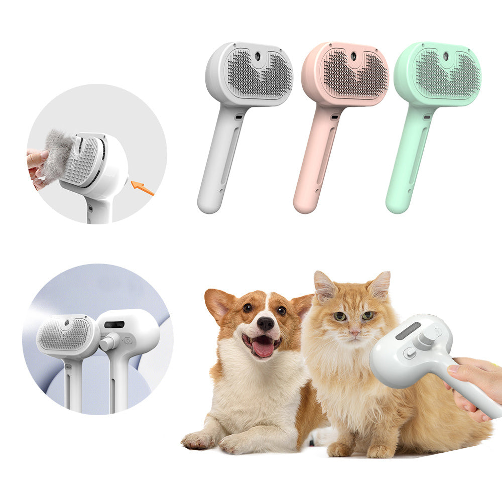 Pet Comb Self Cleaning Pets Hair Remover Brush For Dogs Grooming Tools Dematting Comb Built-in Mist Humidifier Pet Products - BuzzMart
