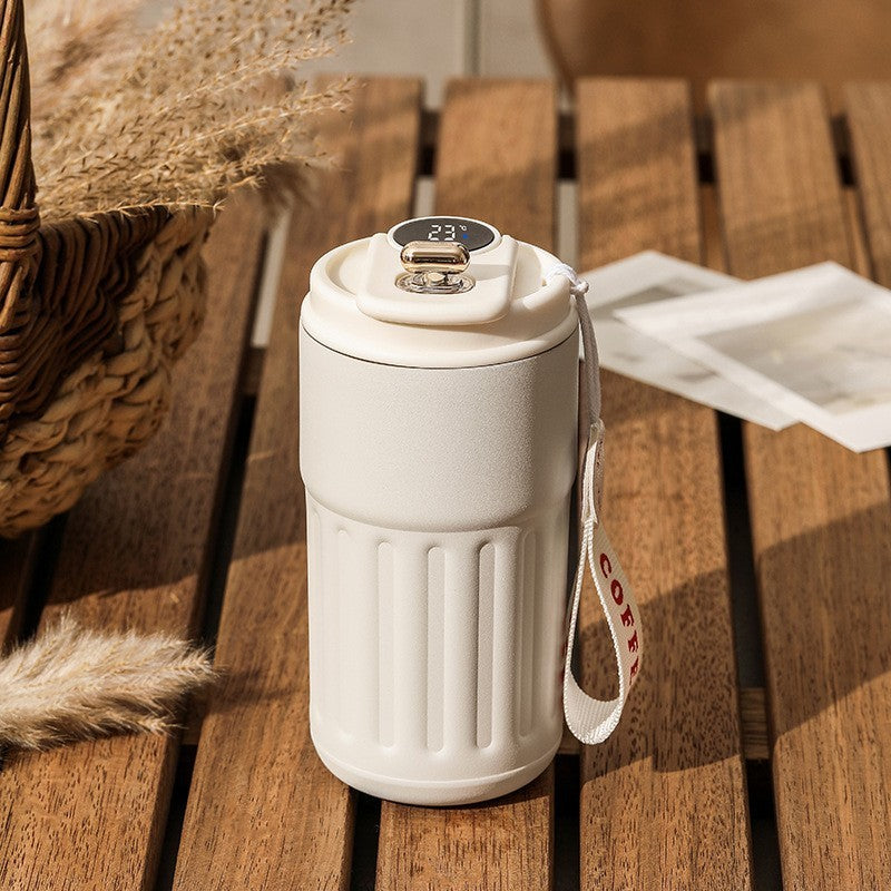 Smart Digital Thermal Bottle Portable Coffee Mug Stainless Steel Water Bottle In-Car Insulated Cup Keep Cold Vacuum Flasks 450ml - BuzzMart