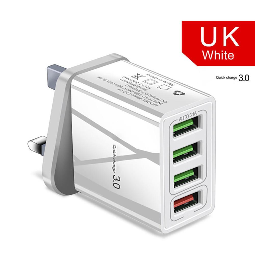 Illuminated 4USB Mobile Phone Charger 3A Charging Head - BuzzMart