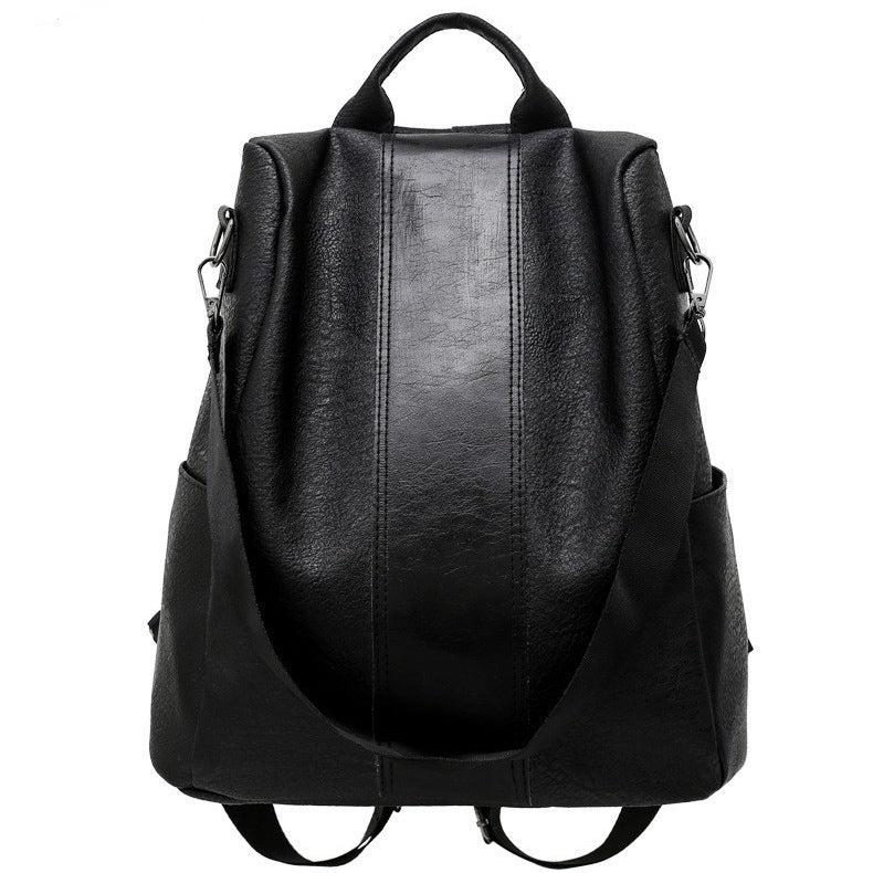Women's solid color large capacity backpack - BuzzMart