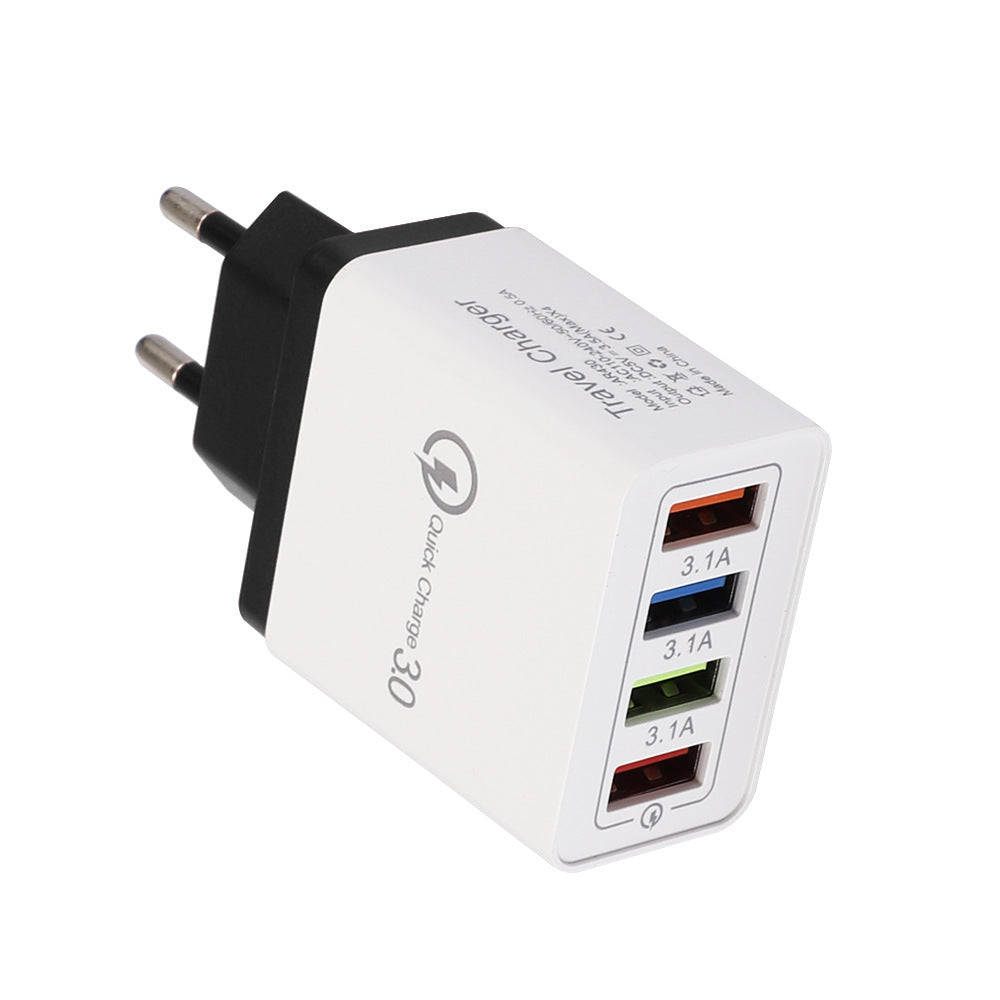 USB Charger Quick Charge 3.0 4 Phone Adapter For Tablet Portable Wall Mobile Charger Fast Charger - BuzzMart