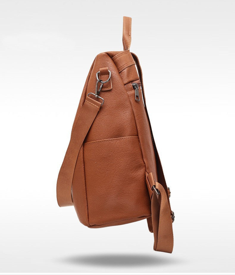 Women's solid color large capacity backpack - BuzzMart