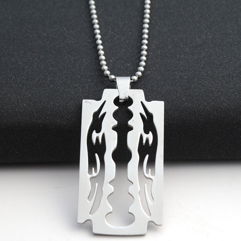 Gold Blade Pendant Necklace β Bold Stainless Steel Chain - BuzzMart