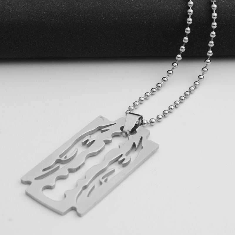 Gold Blade Pendant Necklace β Bold Stainless Steel Chain - BuzzMart