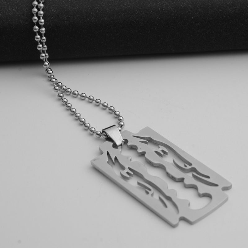 Gold Blade Pendant Necklace β Bold Stainless Steel Chain - BuzzMart