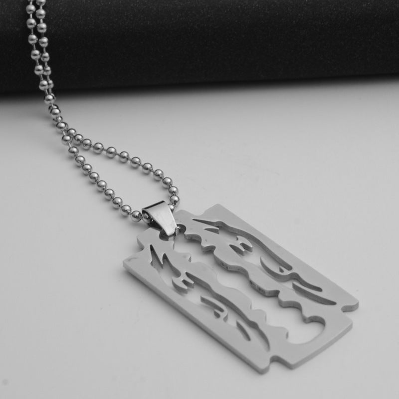 Gold Blade Pendant Necklace β Bold Stainless Steel Chain - BuzzMart