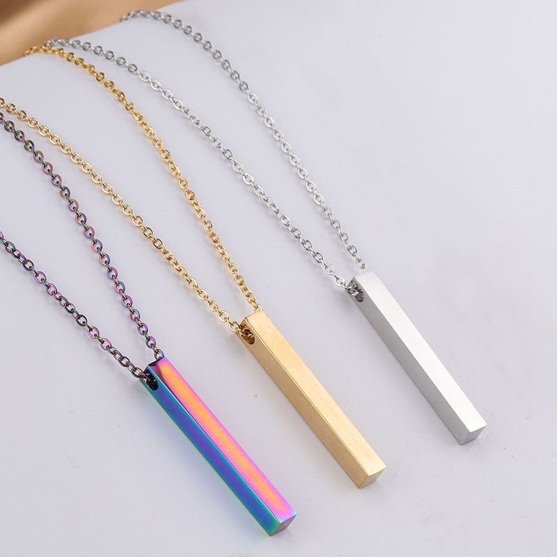 Unisex Geometric Chain Necklace – Minimal Steel Gift Jewellery - BuzzMart