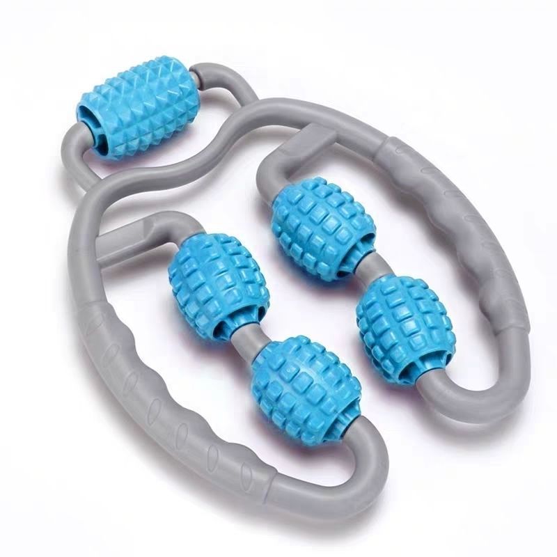 U Shape Trigger Point Massage Roller Full Body Massage Tool Arm Leg Neck Muscle Massager 4 Wheels Fitness Device For Sports - BuzzMart