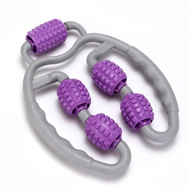 U Shape Trigger Point Massage Roller Full Body Massage Tool Arm Leg Neck Muscle Massager 4 Wheels Fitness Device For Sports - BuzzMart