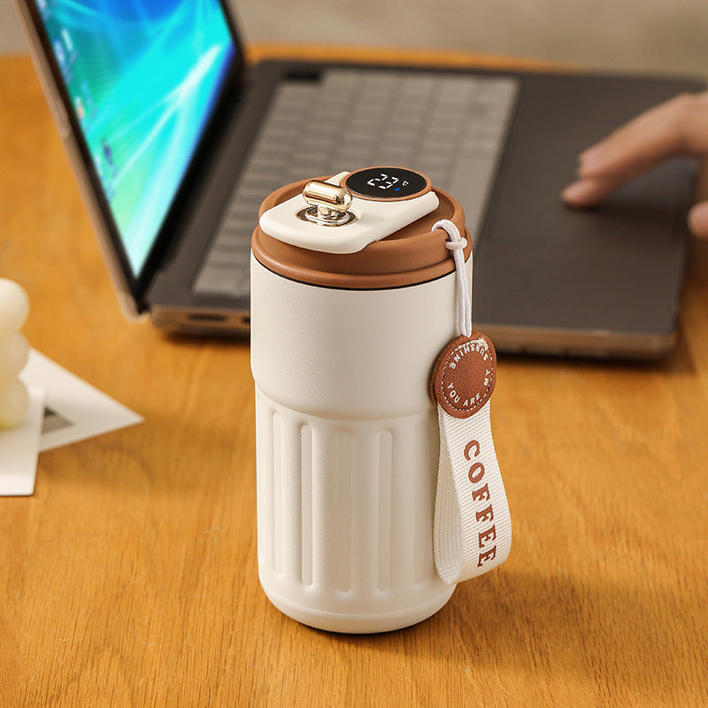 Smart Digital Thermal Bottle Portable Coffee Mug Stainless Steel Water Bottle In-Car Insulated Cup Keep Cold Vacuum Flasks 450ml - BuzzMart