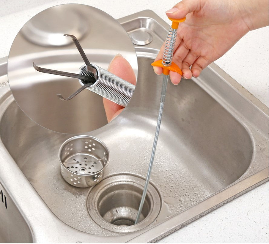 60CM Sewer Dredger Spring Pipe Dredging Tool Household Hair Cleaner Drain Clog Remover Cleaning Tools Household For Kitchen Sink Kitchen Gadgets - BuzzMart