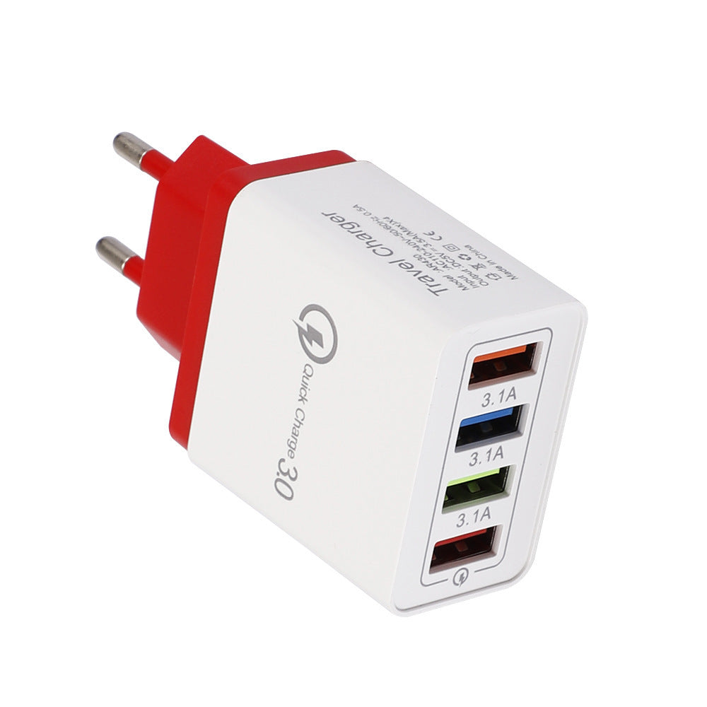 USB Charger Quick Charge 3.0 4 Phone Adapter For Tablet Portable Wall Mobile Charger Fast Charger - BuzzMart