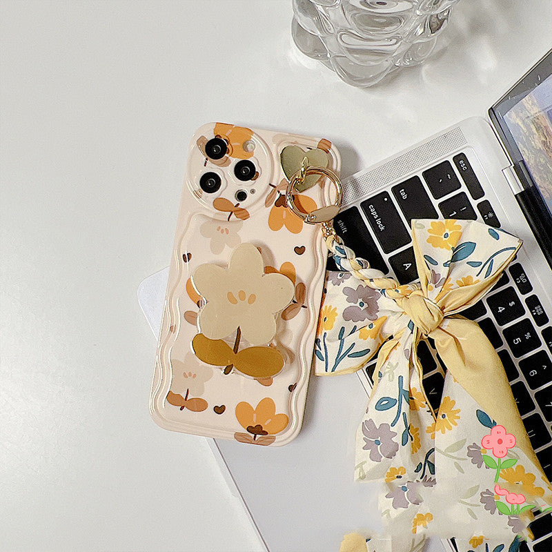 Autumn Leaves And Flowers With Bow Silk Scarf Phone Cases - BuzzMart