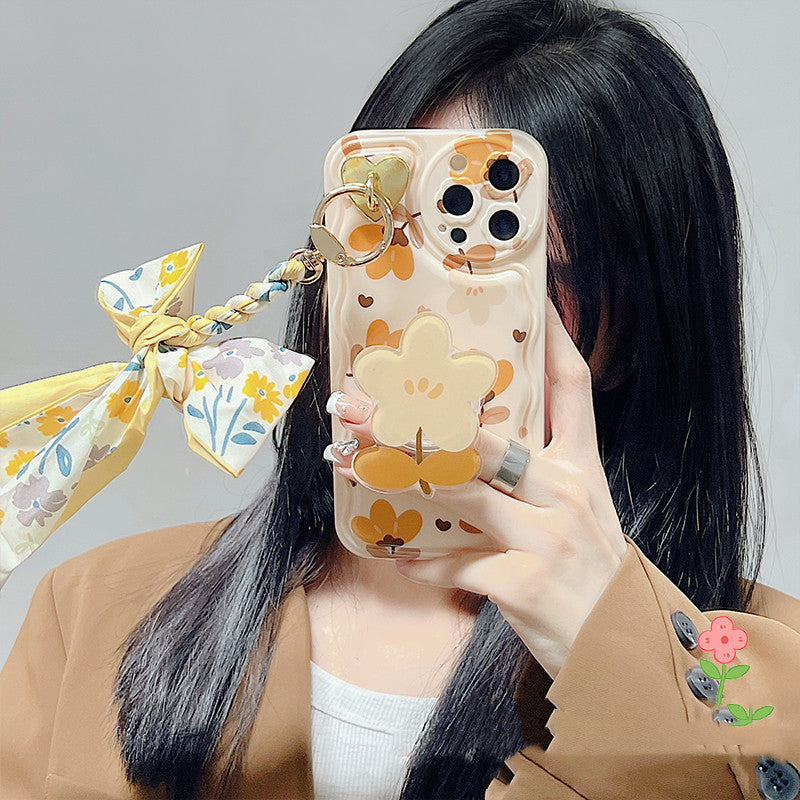 Autumn Leaves And Flowers With Bow Silk Scarf Phone Cases - BuzzMart