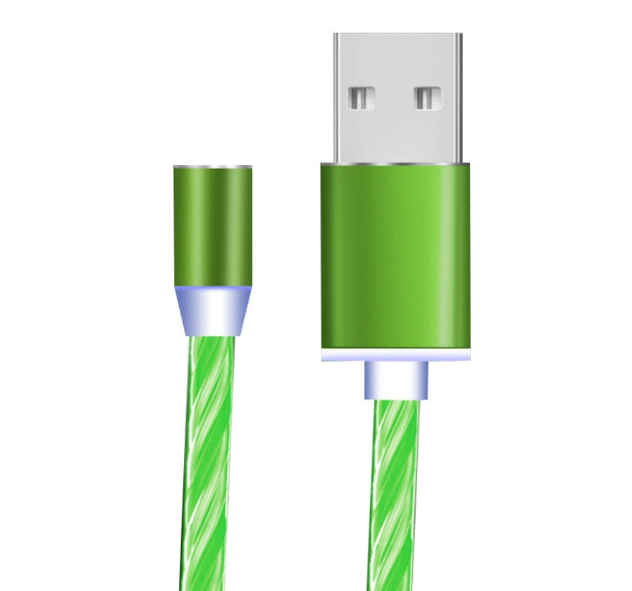 Compatible with Apple, Flowing Ligh Magnetic Streamer Data Line Cable for Iphone Android Typec - BuzzMart
