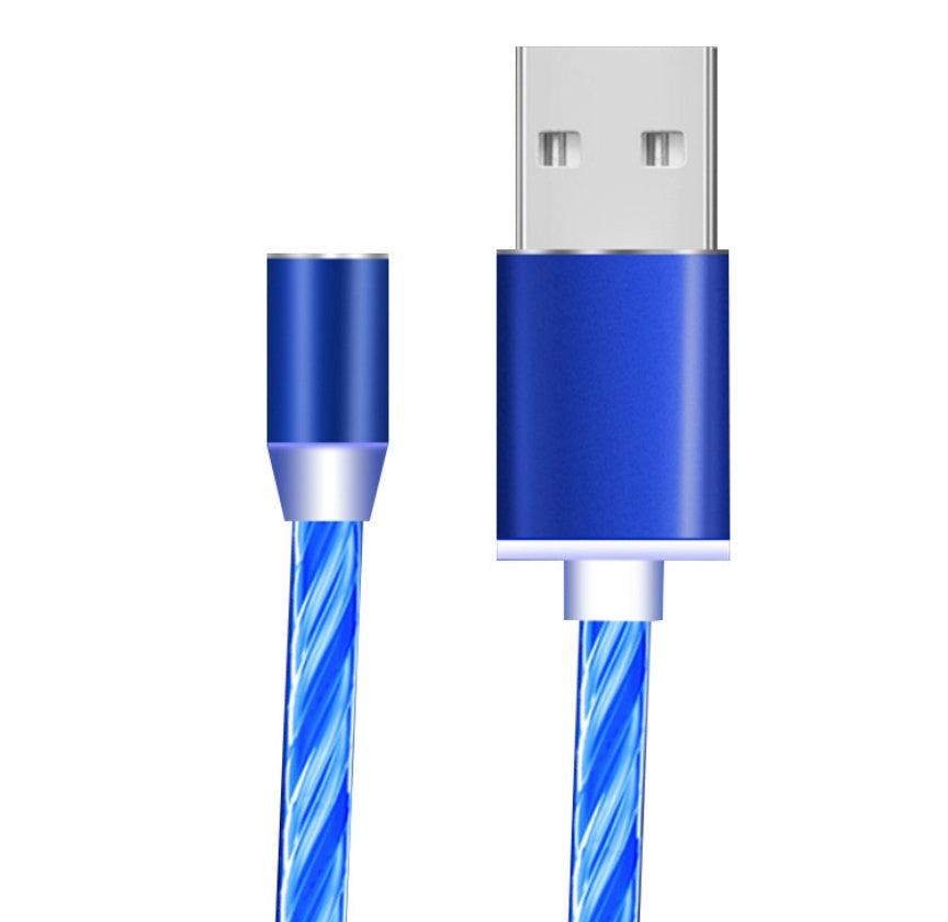 Compatible with Apple, Flowing Ligh Magnetic Streamer Data Line Cable for Iphone Android Typec - BuzzMart
