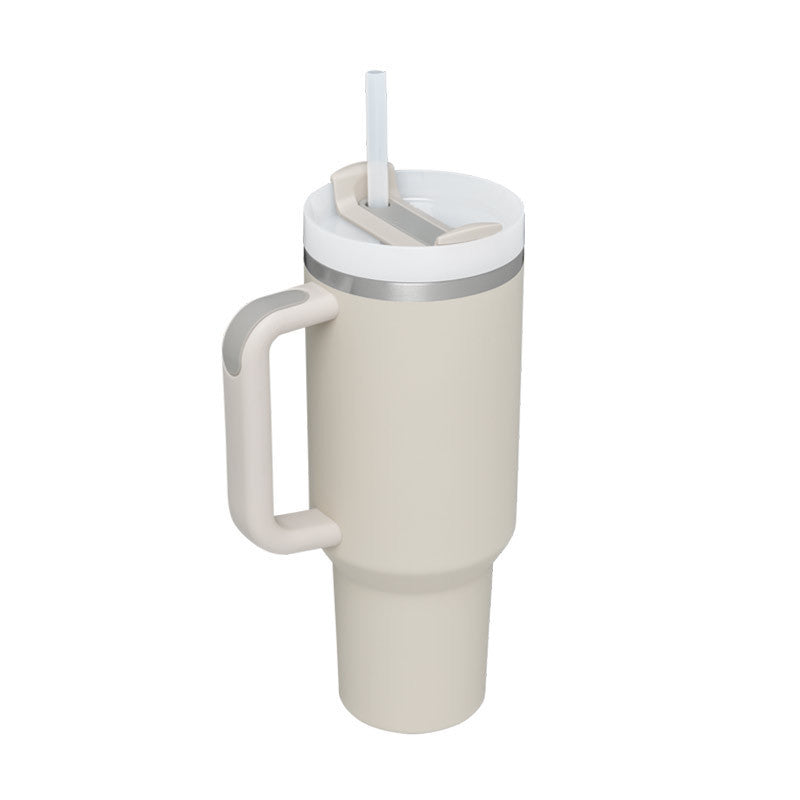 40 Oz Tumbler With Handle Straw Insulated, Stainless Steel Spill Proof Vacuum Coffee Cup Tumbler With Lid Tapered Mug Gifts For Valentine Lover Suitable For Car Gym Office Travel - BuzzMart