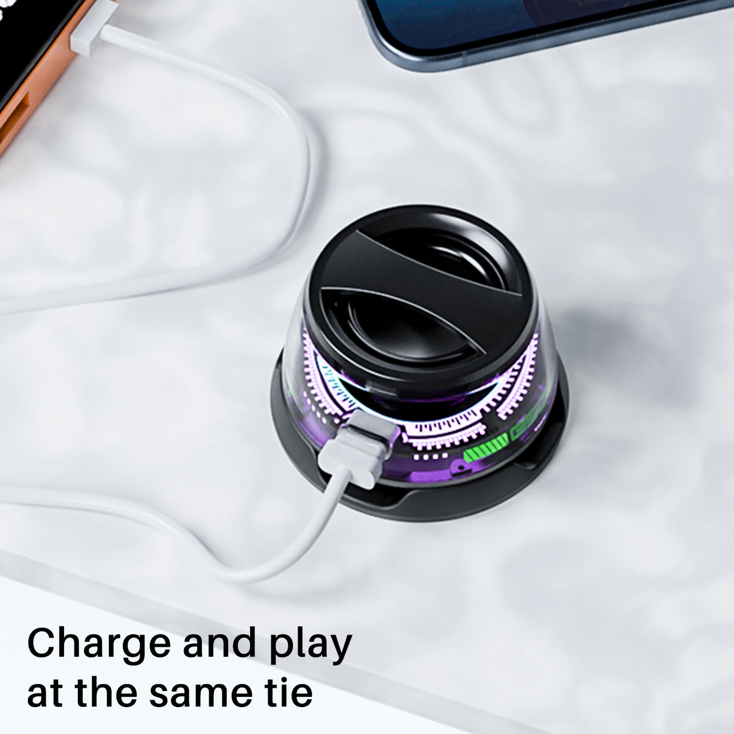 Portable Bluetooth Speaker G200 RGB Lighting Speaker BT5.3 Mini Sound Box 7 Hours Playback Magnetic Phone Holder - BuzzMart