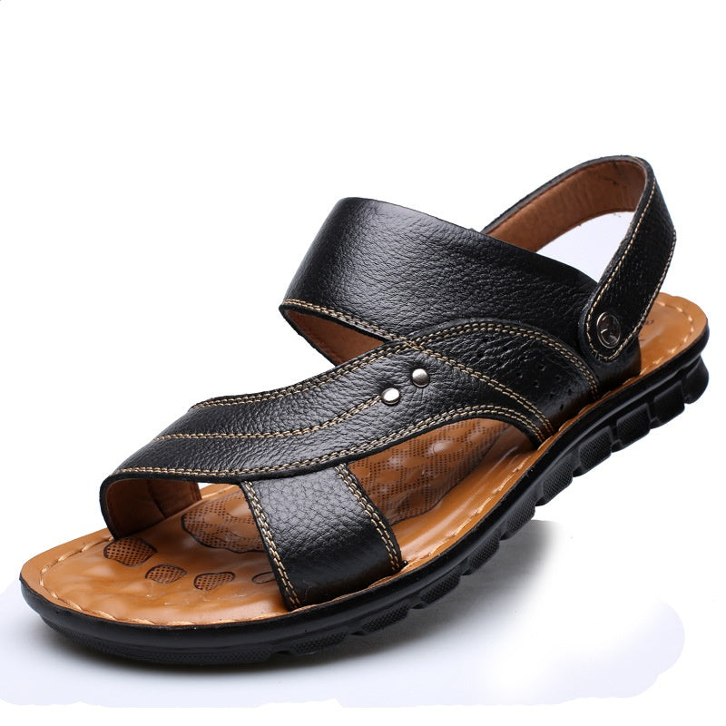 Men Sandals Summer Beach Shoes Adjustable Back Strap Design Slippers Slides - BuzzMart