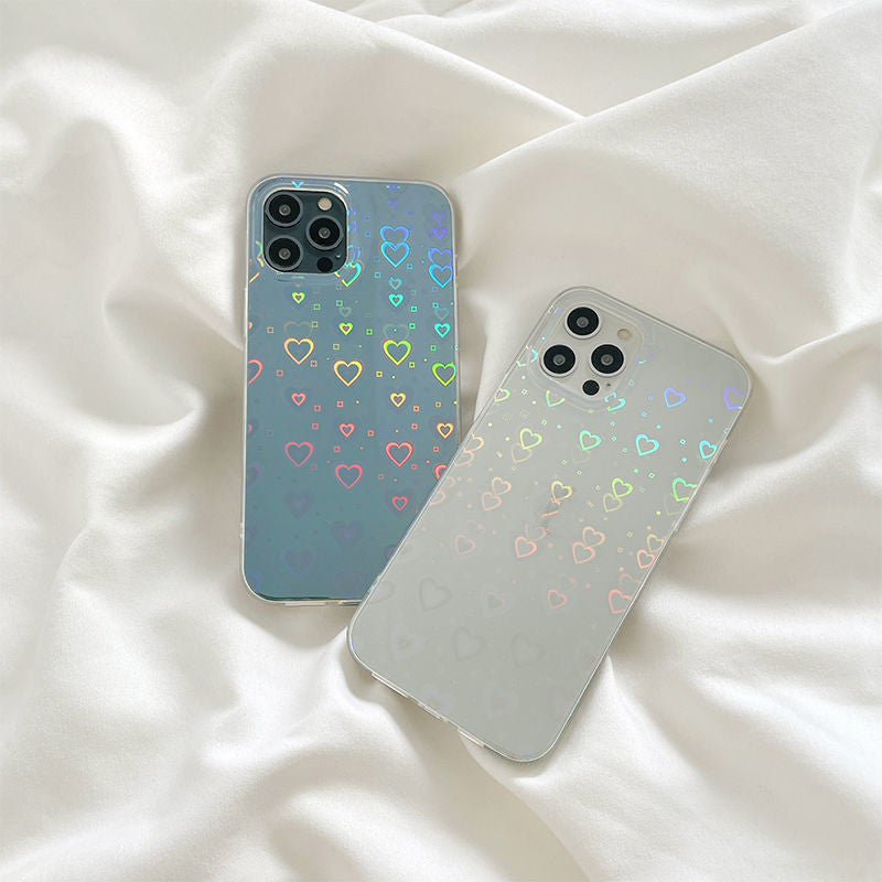 Laser Colorful Love For Double-sided Coated Silicone Phone Case - BuzzMart