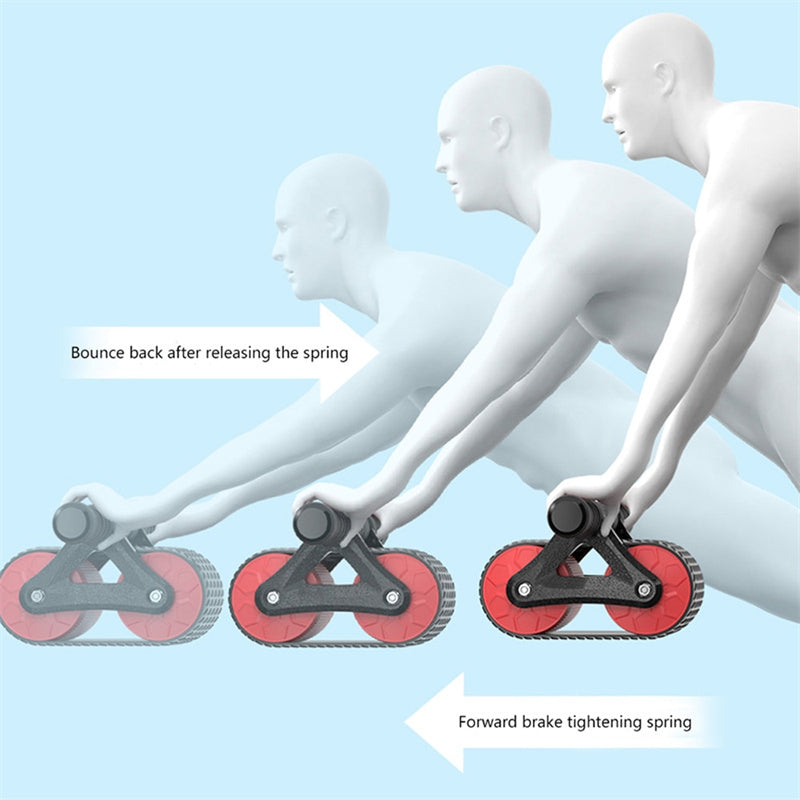 Double Wheel Abdominal Exerciser Women Men Automatic Rebound Ab Wheel Roller Waist Trainer Gym Sports Home Exercise Devices - BuzzMart