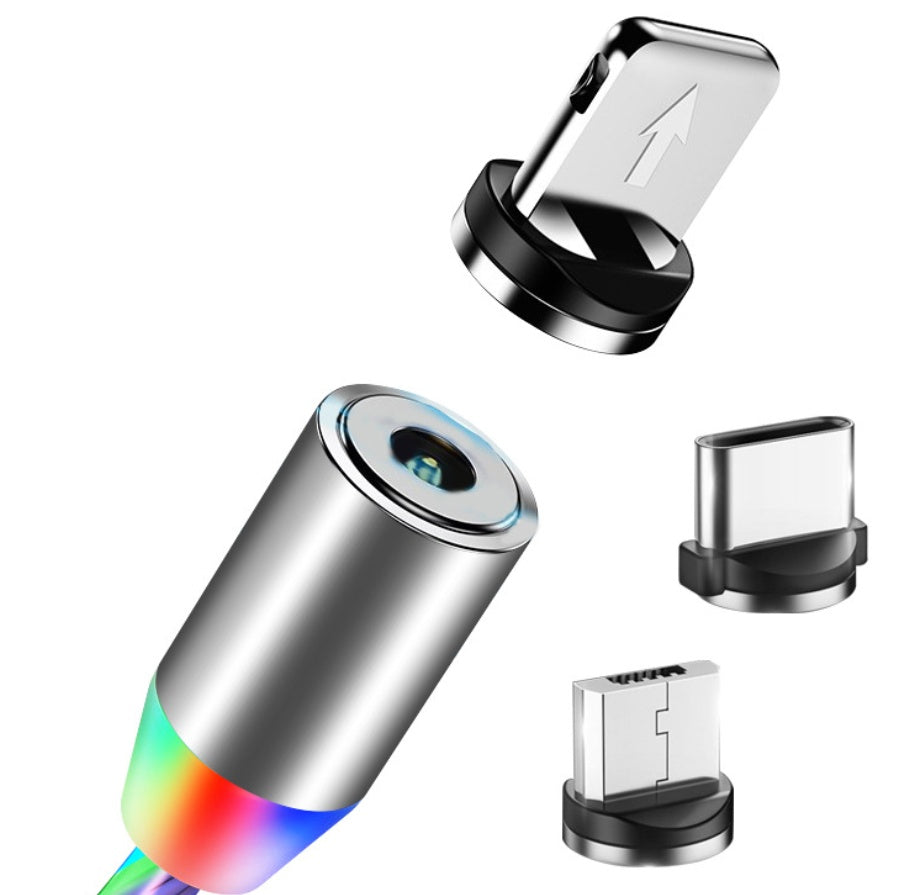Compatible with Apple, Flowing Ligh Magnetic Streamer Data Line Cable for Iphone Android Typec - BuzzMart