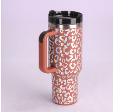 40 Oz Tumbler With Handle Straw Insulated, Stainless Steel Spill Proof Vacuum Coffee Cup Tumbler With Lid Tapered Mug Gifts For Valentine Lover Suitable For Car Gym Office Travel - BuzzMart
