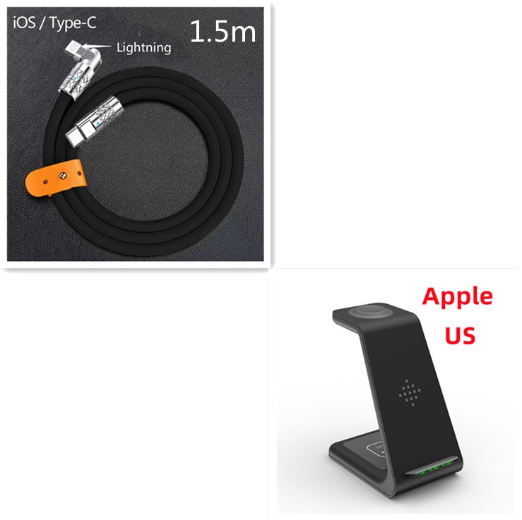 3 In 1 Fast Charging Station Wireless Charger Stand Wireless Quick Charge Dock For Phone Holder - BuzzMart
