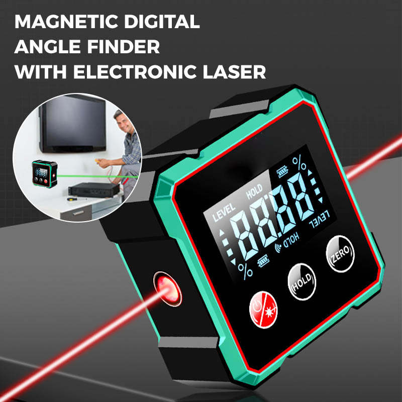 Magnetic Digital Angle Finder With Electronic Laser Gauge Protractor Inclinometer Level Magnets Level Ruler Angle Slope - BuzzMart