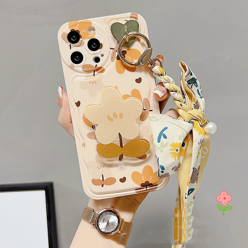 Autumn Leaves And Flowers With Bow Silk Scarf Phone Cases - BuzzMart