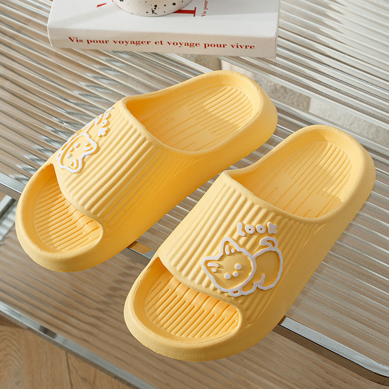 Cute Cat Slippers Summer Women Home Shoes Bath Thick Platform Non-Slip Slides Indoor Outdoor - BuzzMart