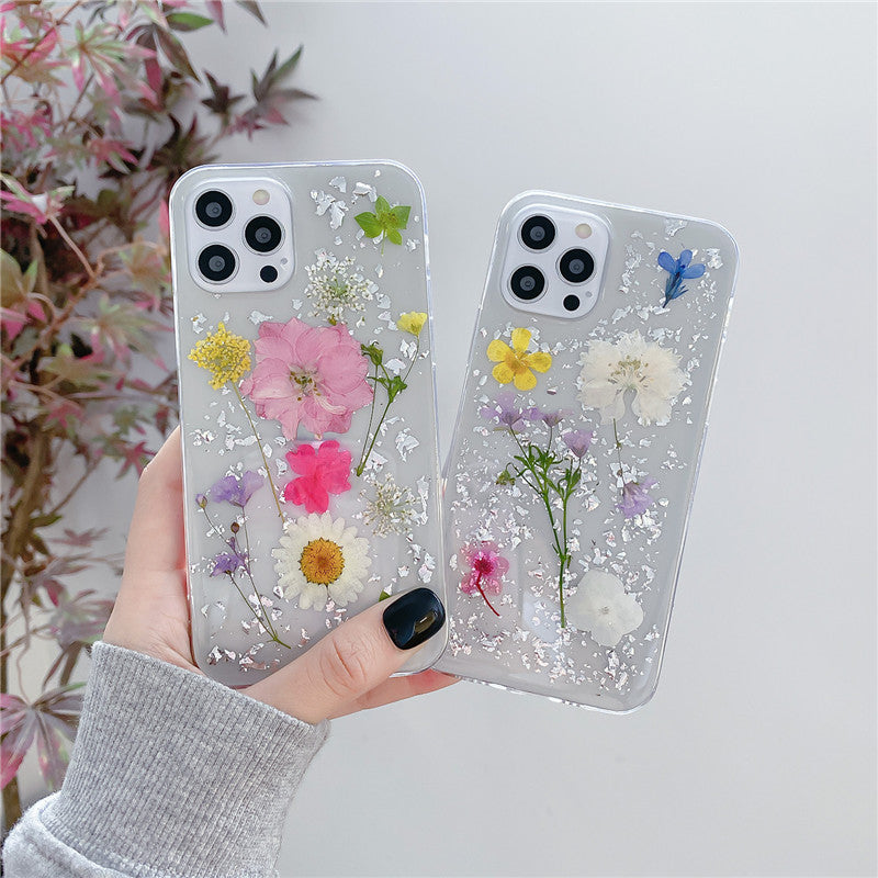 Silver Foil Dried Flowers For Mobile Phone Cases Epoxy Transparent - BuzzMart