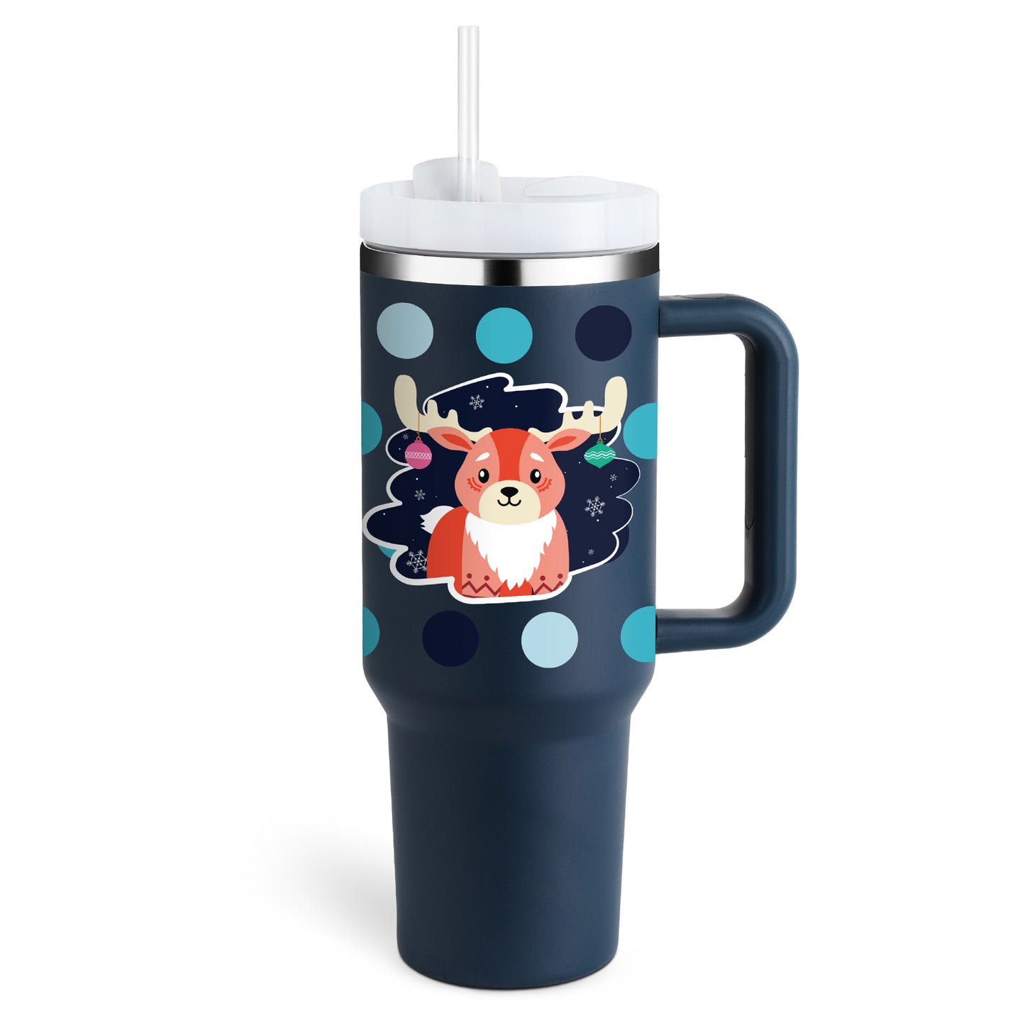 40 Oz Tumbler With Handle Straw Insulated, Stainless Steel Spill Proof Vacuum Coffee Cup Tumbler With Lid Tapered Mug Gifts For Valentine Lover Suitable For Car Gym Office Travel - BuzzMart