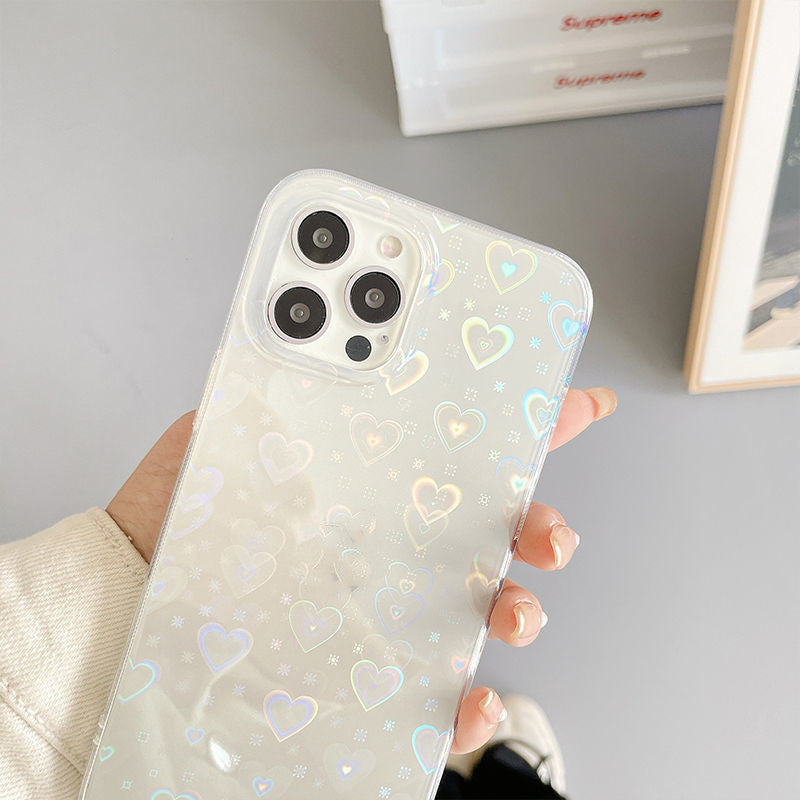Laser Colorful Love For Double-sided Coated Silicone Phone Case - BuzzMart