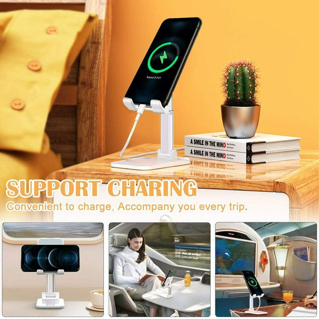 Cell Phone Stand Desktop Holder Tablet Stand Mount Mobile Phone Desktop Tablet Holder Table Cell Foldable Extend Support Desk Mobile Phone Holder Stand - BuzzMart