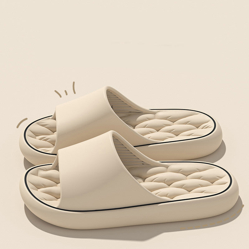 Non-slip Design Bathroom Slippers Home Summer Thick Sole Floor Bedroom House Shoes For Women Men - BuzzMart