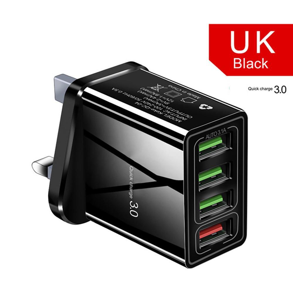 Illuminated 4USB Mobile Phone Charger 3A Charging Head - BuzzMart