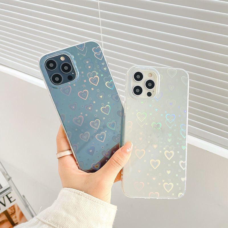 Laser Colorful Love For Double-sided Coated Silicone Phone Case - BuzzMart