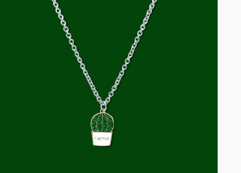 Cute Cactus Pendant Necklace β Hip Hop Menβs Jewelry - BuzzMart