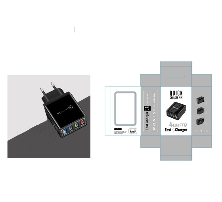 USB Charger Quick Charge 3.0 4 Phone Adapter For Tablet Portable Wall Mobile Charger Fast Charger - BuzzMart