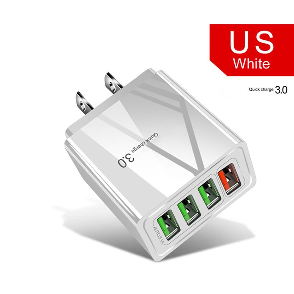Illuminated 4USB Mobile Phone Charger 3A Charging Head - BuzzMart
