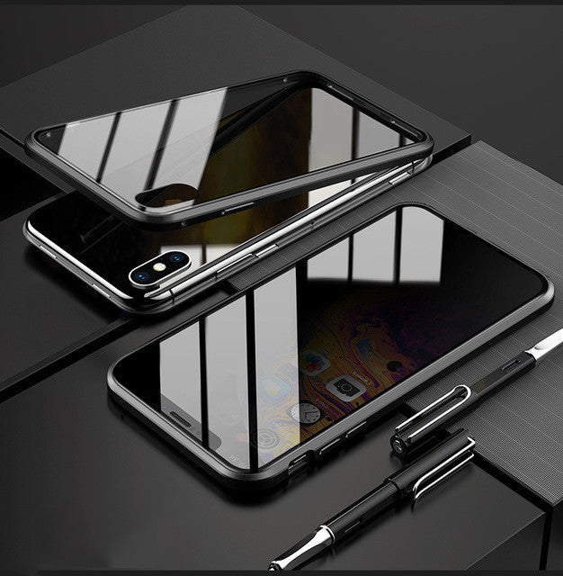 Phone Case Anti-peep Magnetic Protective Shell Magnetic Privacy Glass Case For Phone - BuzzMart