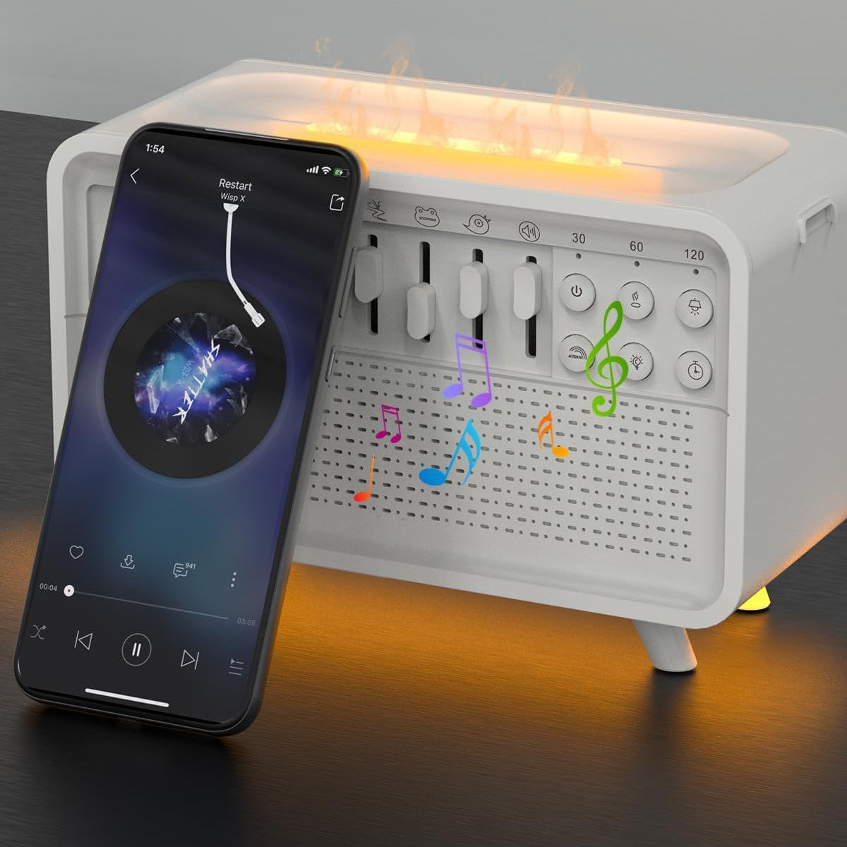 3 In 1 Bluetooth Speaker White Noise Sleep Night Light Humidifier All-in-one Machine Free Combination Of 8 Group Nature Sound - BuzzMart