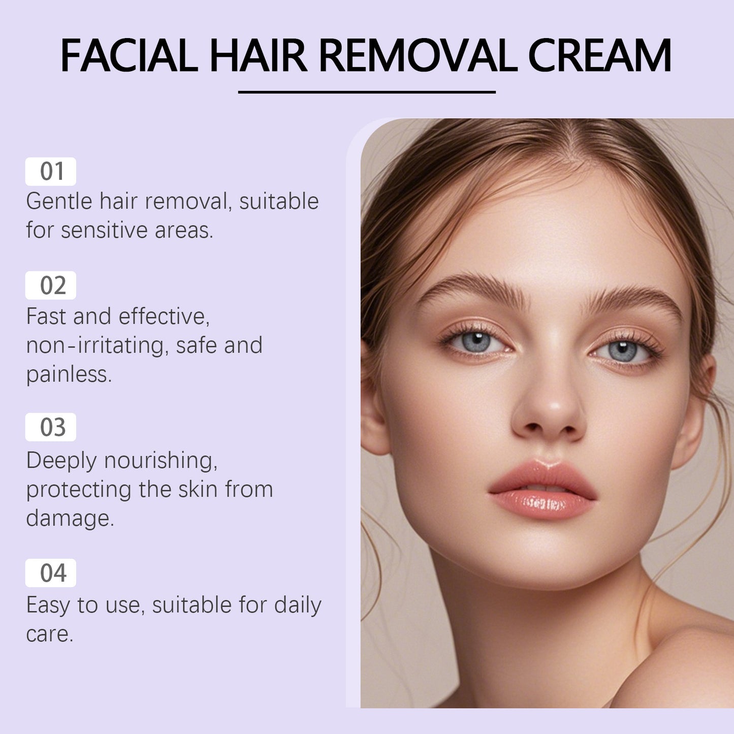 Gentle shave oil combined with soft cream to soothe post-hair removal irritation.