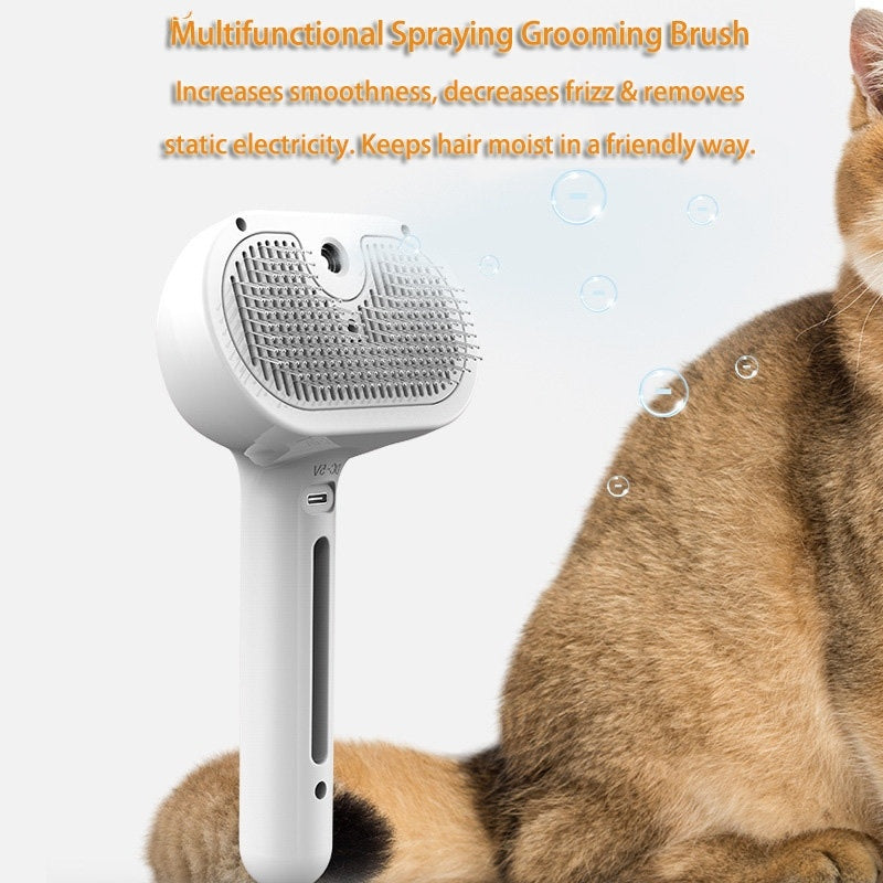 Pet Comb Self Cleaning Pets Hair Remover Brush For Dogs Grooming Tools Dematting Comb Built-in Mist Humidifier Pet Products - BuzzMart