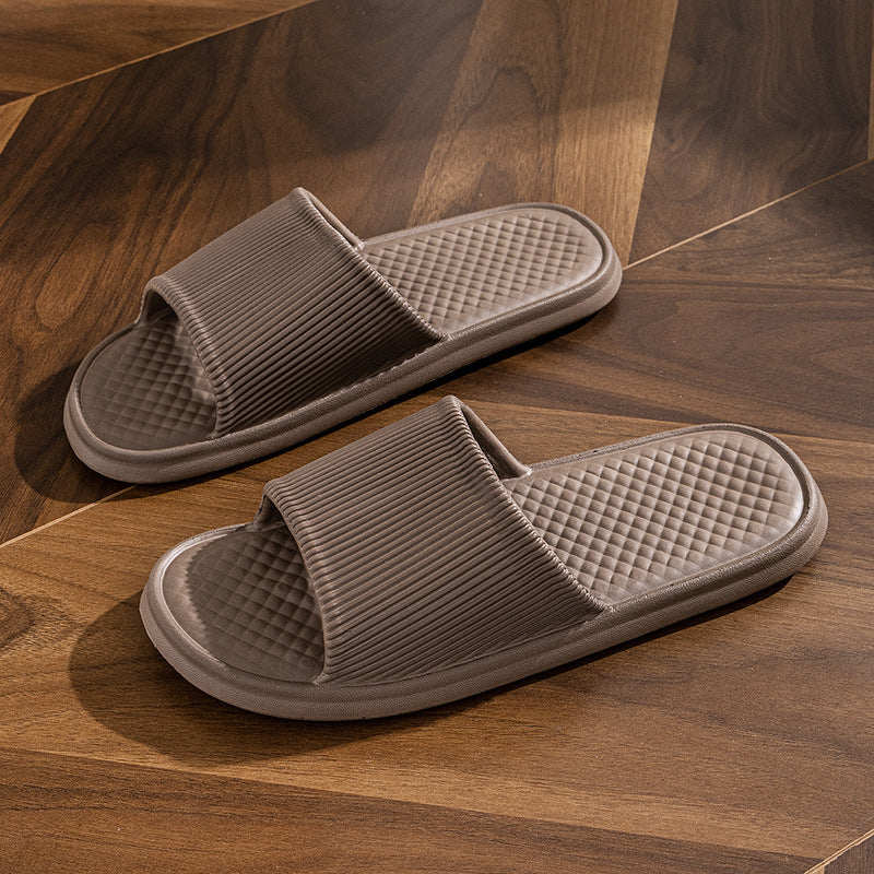 Summer Slipper Indoor House Shoes For Men Women Couples Solid Color Rhombus Striped Non-slip Bathroom Slippers - BuzzMart